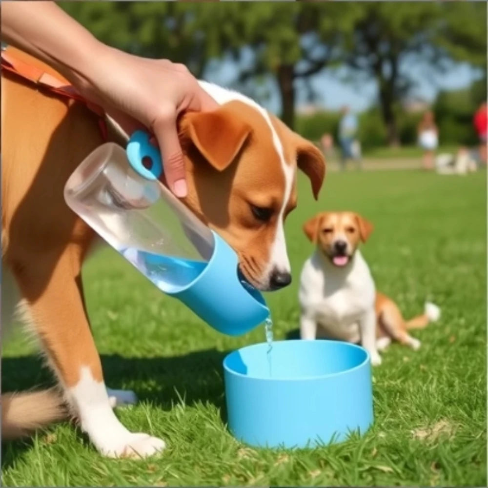 1pc Leak Proof Portable Dog Water Bottle with Dispenser, Outdoor Travel Hiking Essential for Dogs, Durable Plastic Dog Water Kit